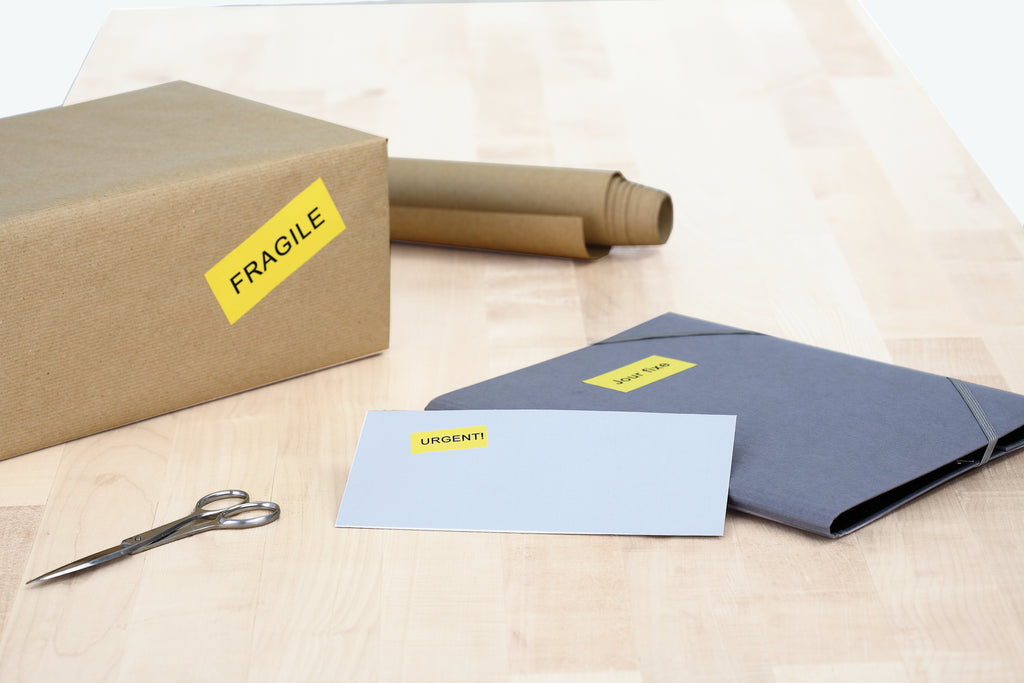 Coloured Labels A4, 105 x 37mm, Yellow, Permanent Adhesion