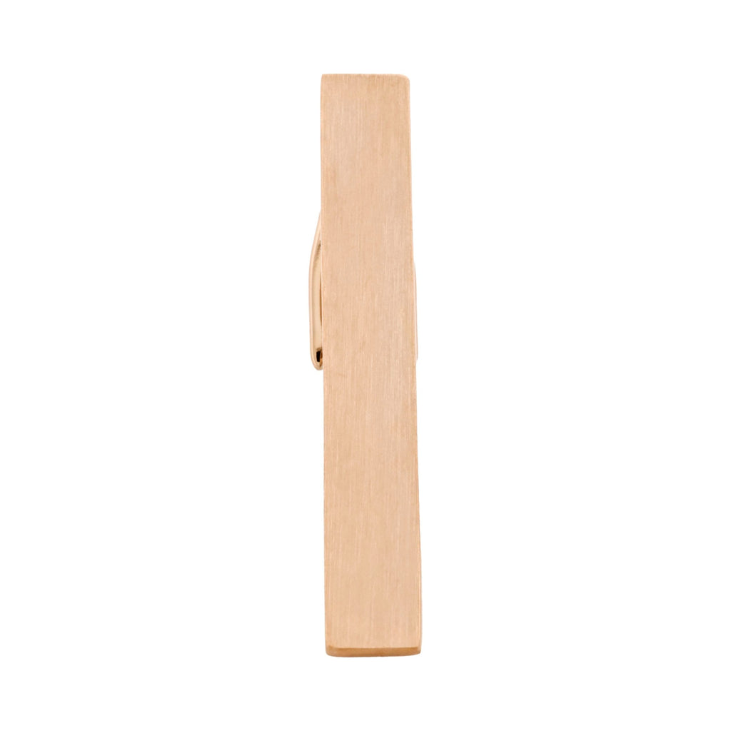 Brushed Rose Plated Gold Tie Clip