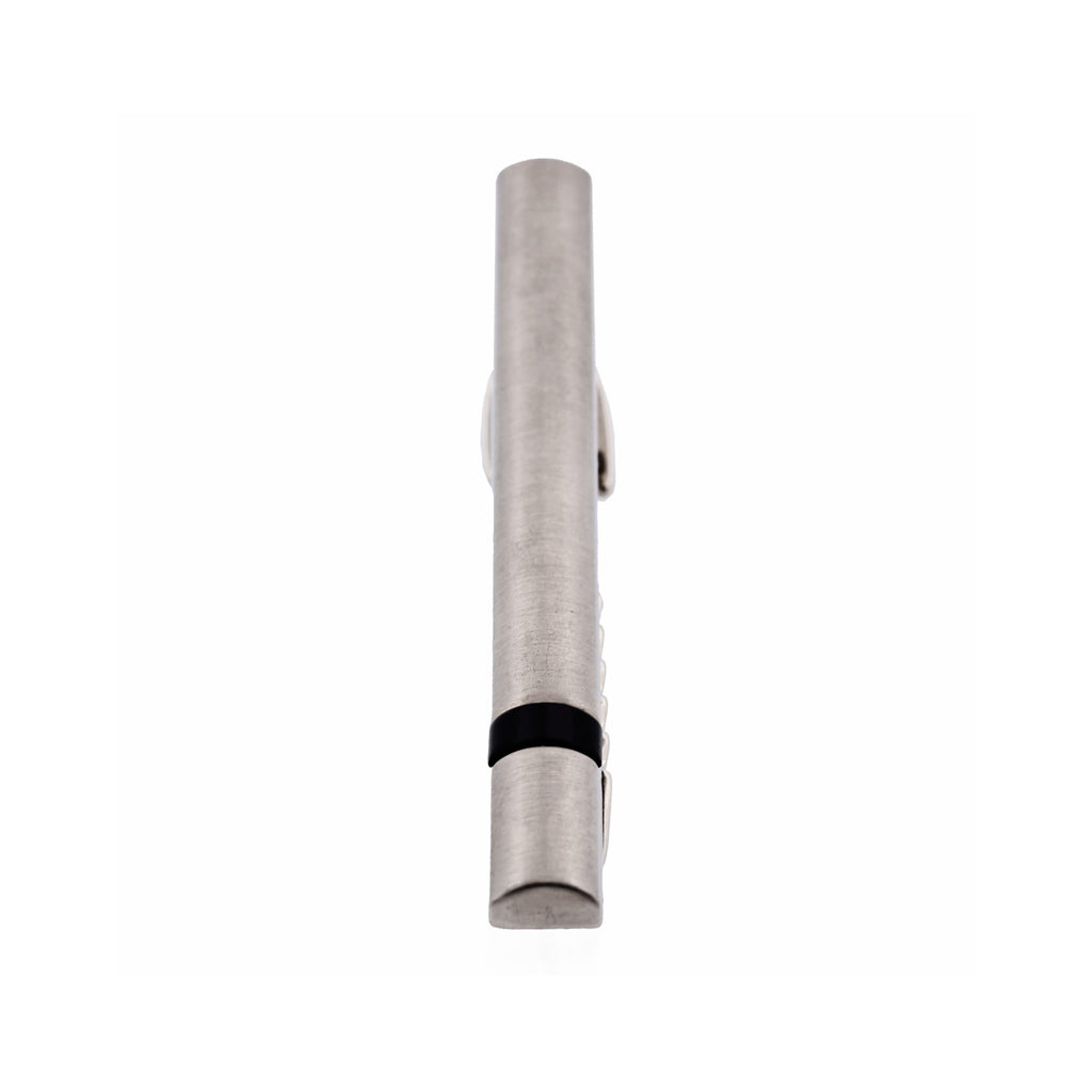 Brush Rhodium Black Tie Bar