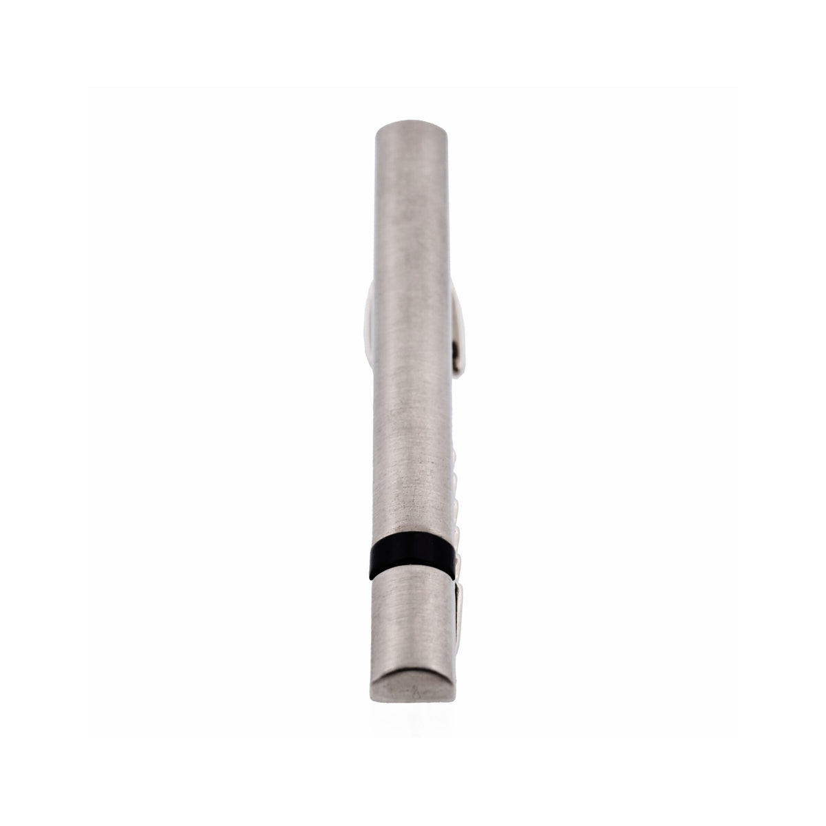 Brush Rhodium Black Tie Bar