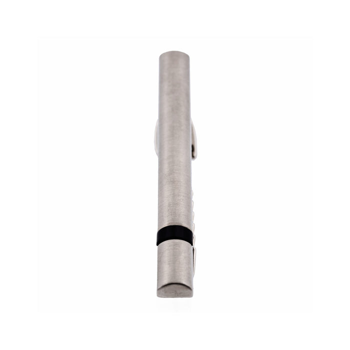 Brush Rhodium Black Tie Bar