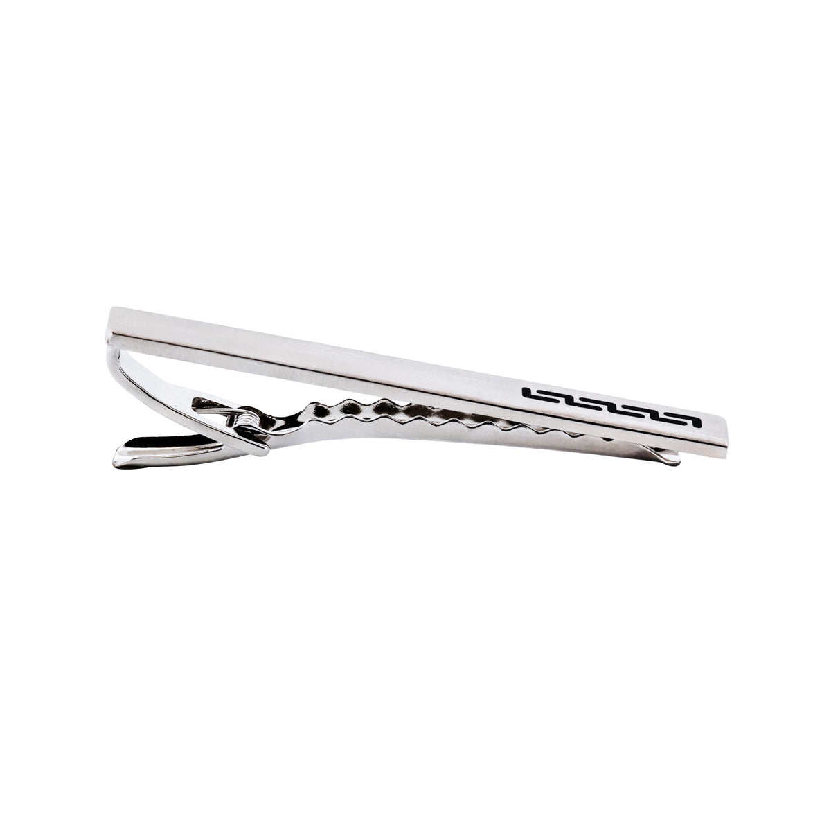 Rhodium plated Black Printed Tie Bar
