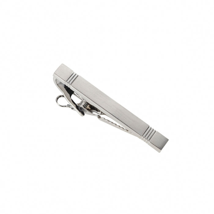 Brush Rhodium Plated Tie Bar