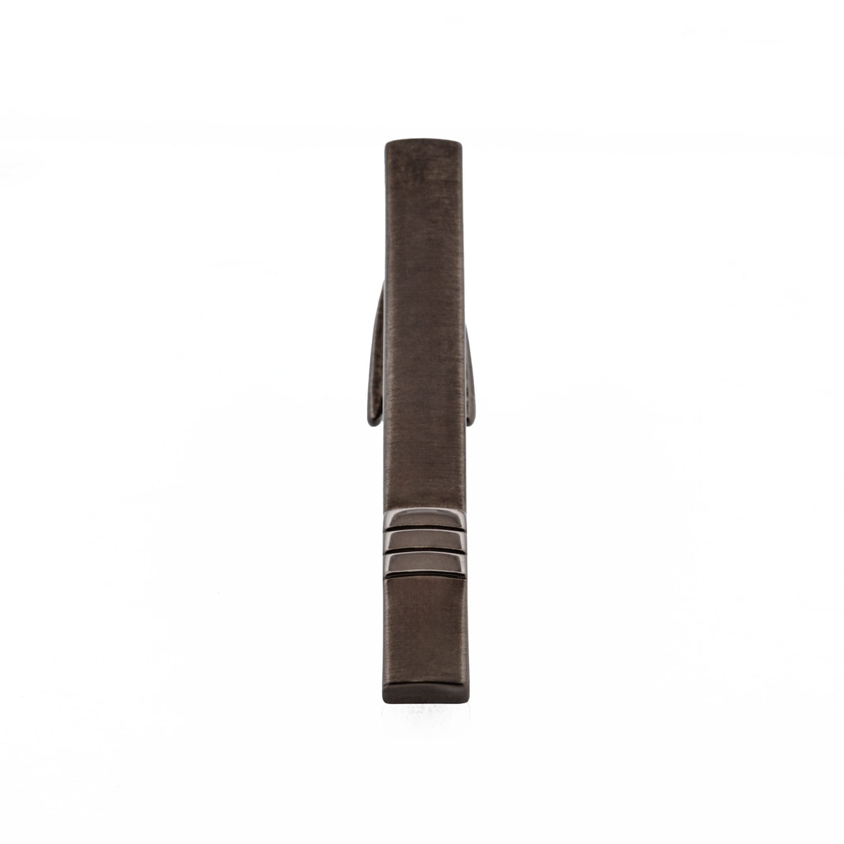 Brushed Gun Metal with three strips Tie Clip 51mm