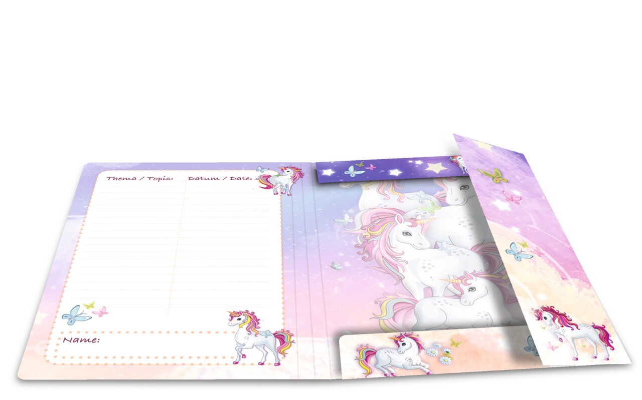 Elasticated folder - A4 - Unicorn