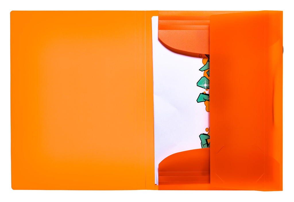 Elasticated folder A4 PP Neon, orange