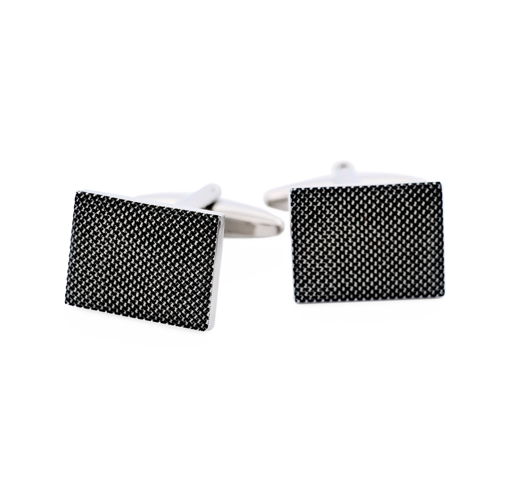 White Black Screen Print Cufflinks