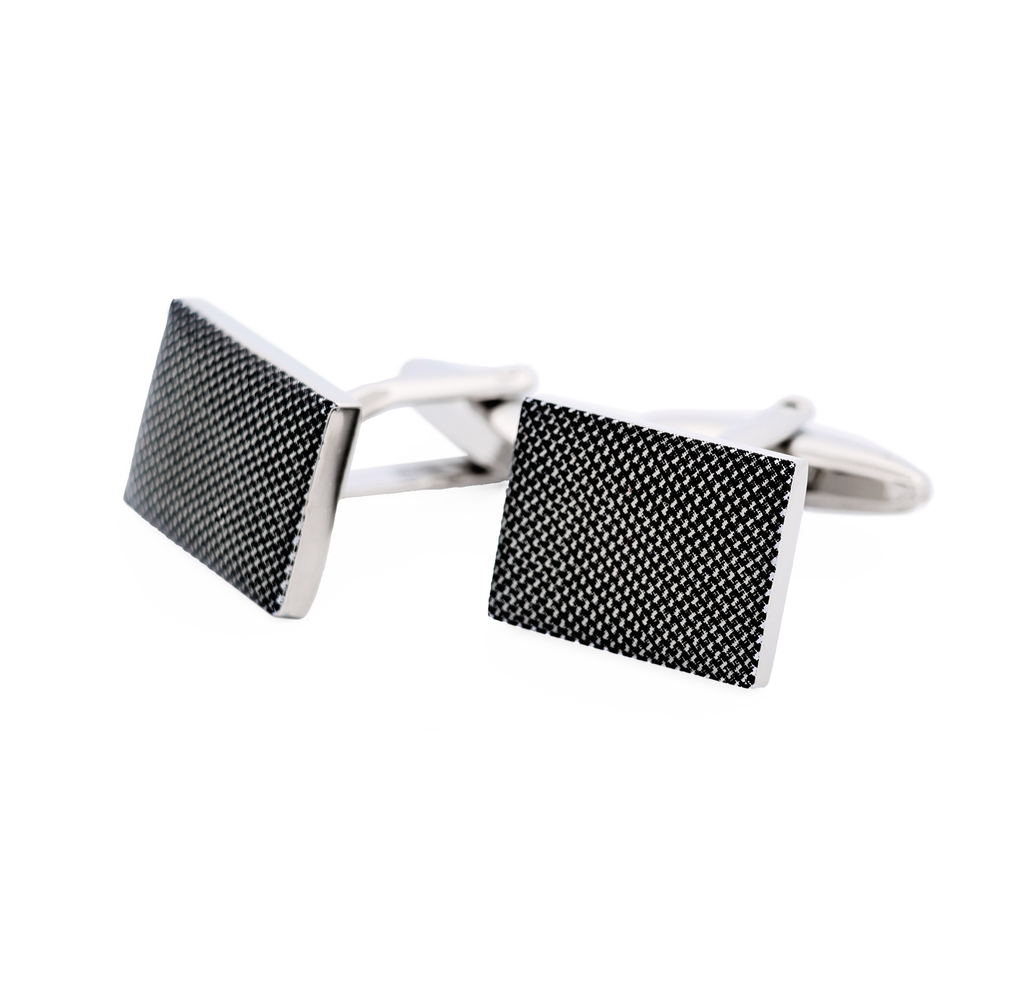 White Black Screen Print Cufflinks