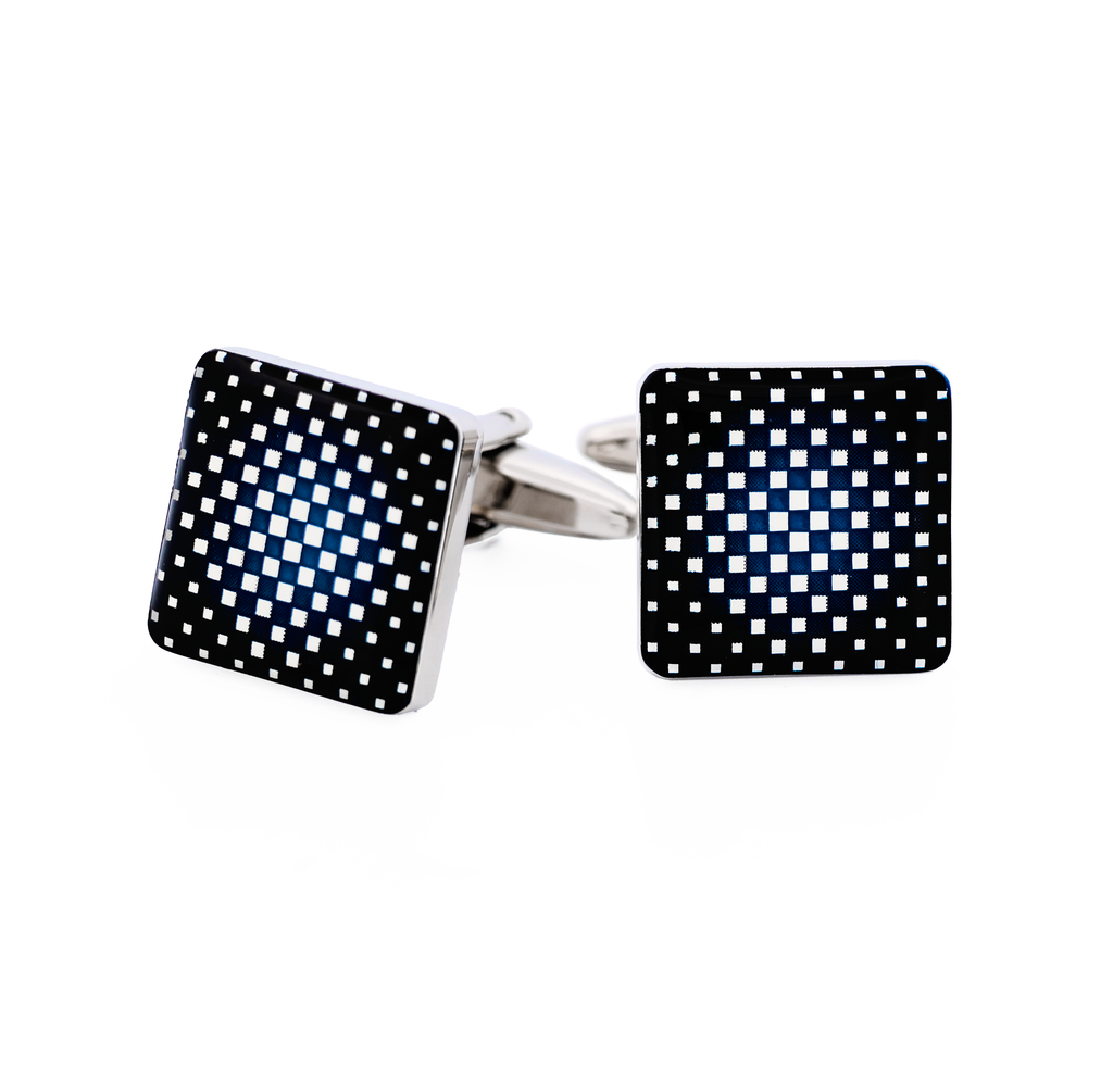 Black Blue White Cufflinks