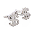Rhodium Plated $ Sign Cufflinks