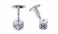 Rhodium Plated Dice Cufflinks