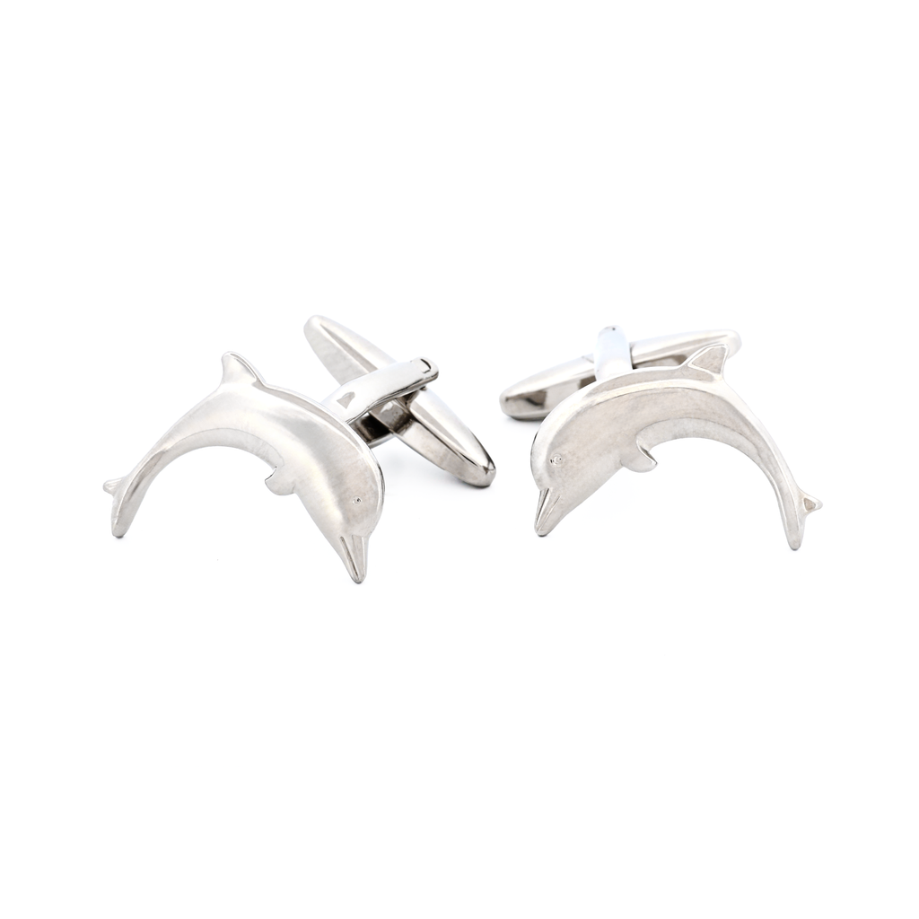 Rhodium Plated Dolphin Cufflinks
