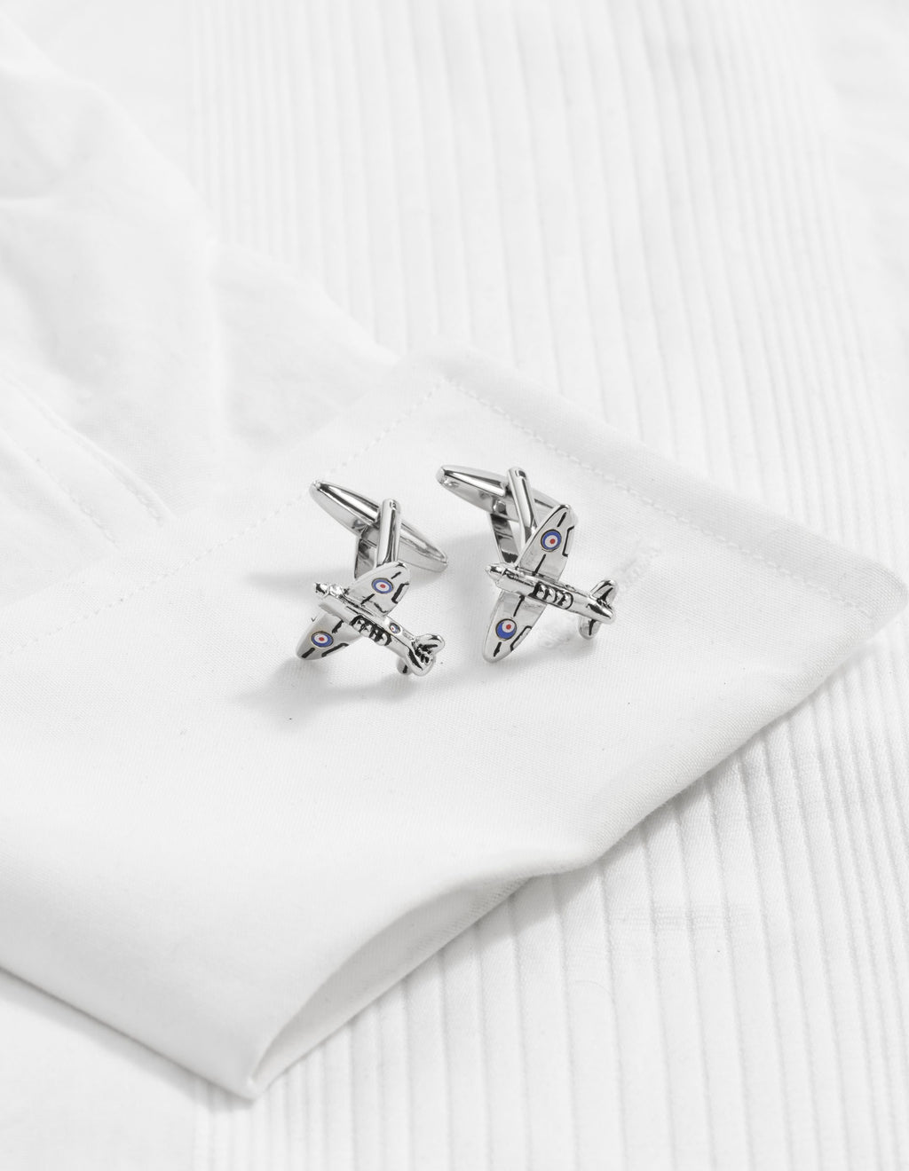 Rhodium Plated Supermarine Spitfire Cufflinks