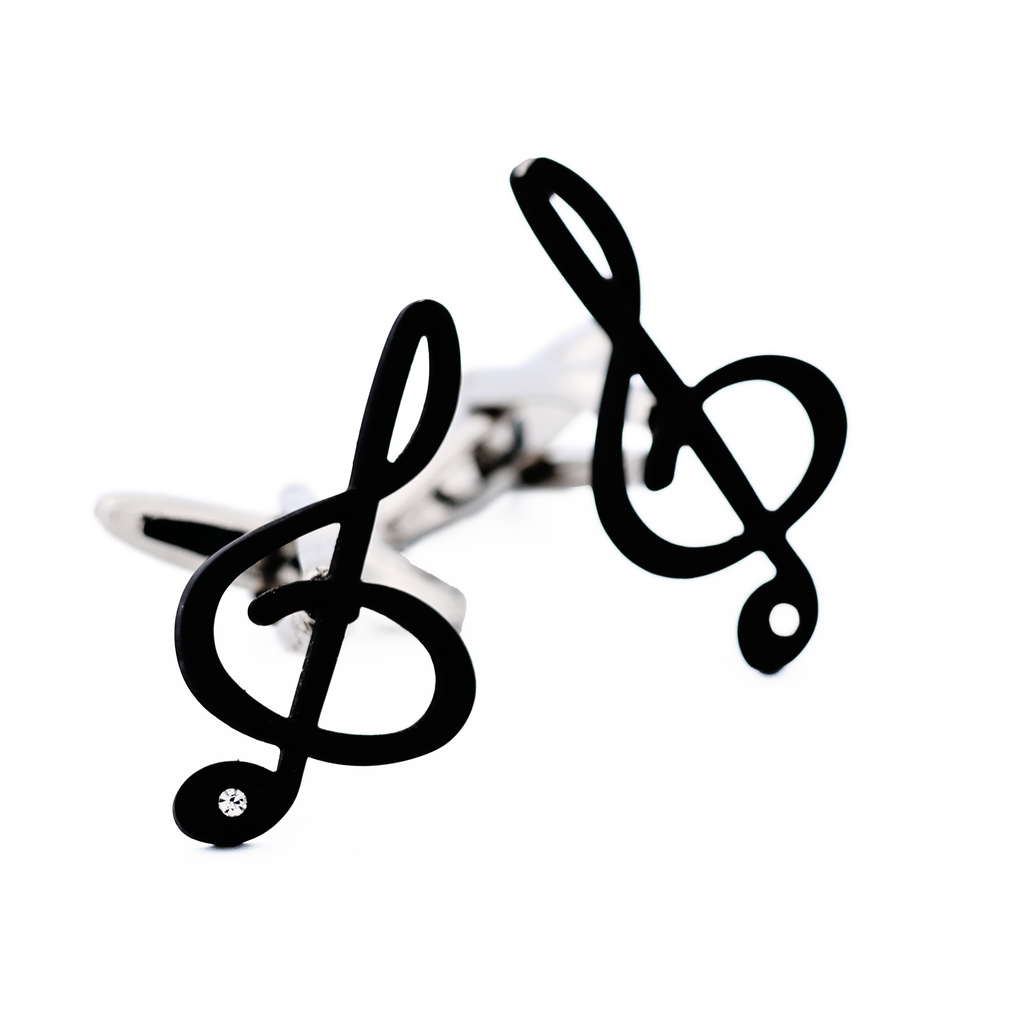 Black Plated Musical Clef Cufflinks