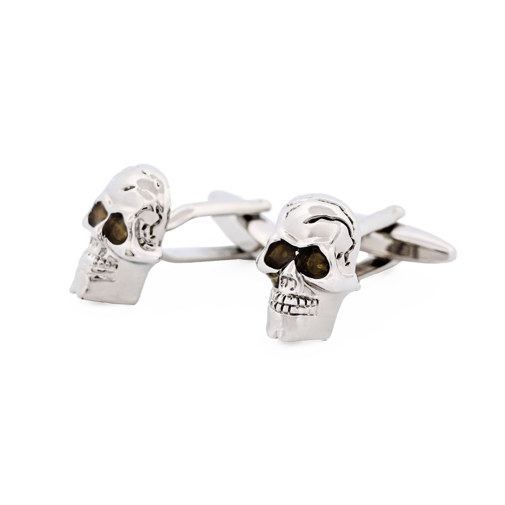 Rhodium Skull Head Cufflinks