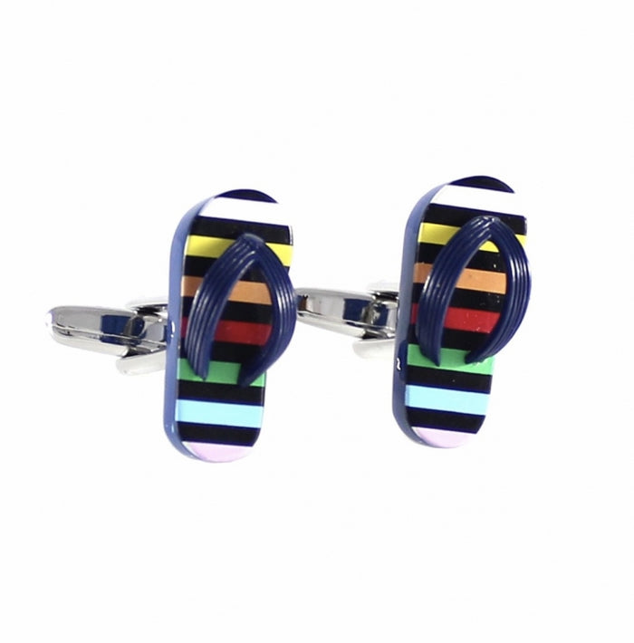 Multi Coloured Thong Cufflinks