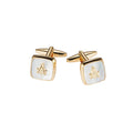 Gold Plated & Pearl Masonic Cufflinks