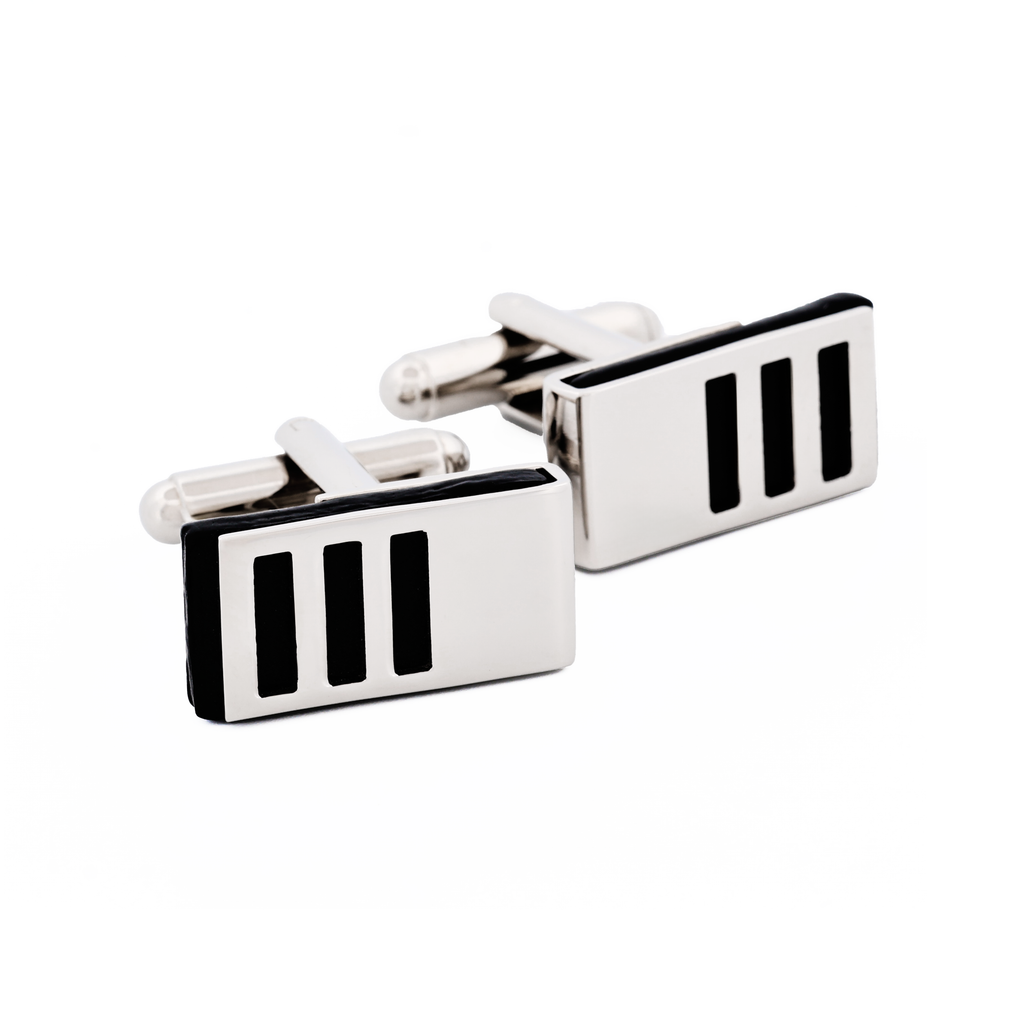 Rhodium Black Epoxy Cufflinks