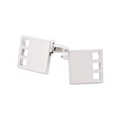 Brush Rhodium Plated Cufflinks