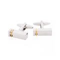 Rhodium & Gold Plated Rectangle Cufflinks