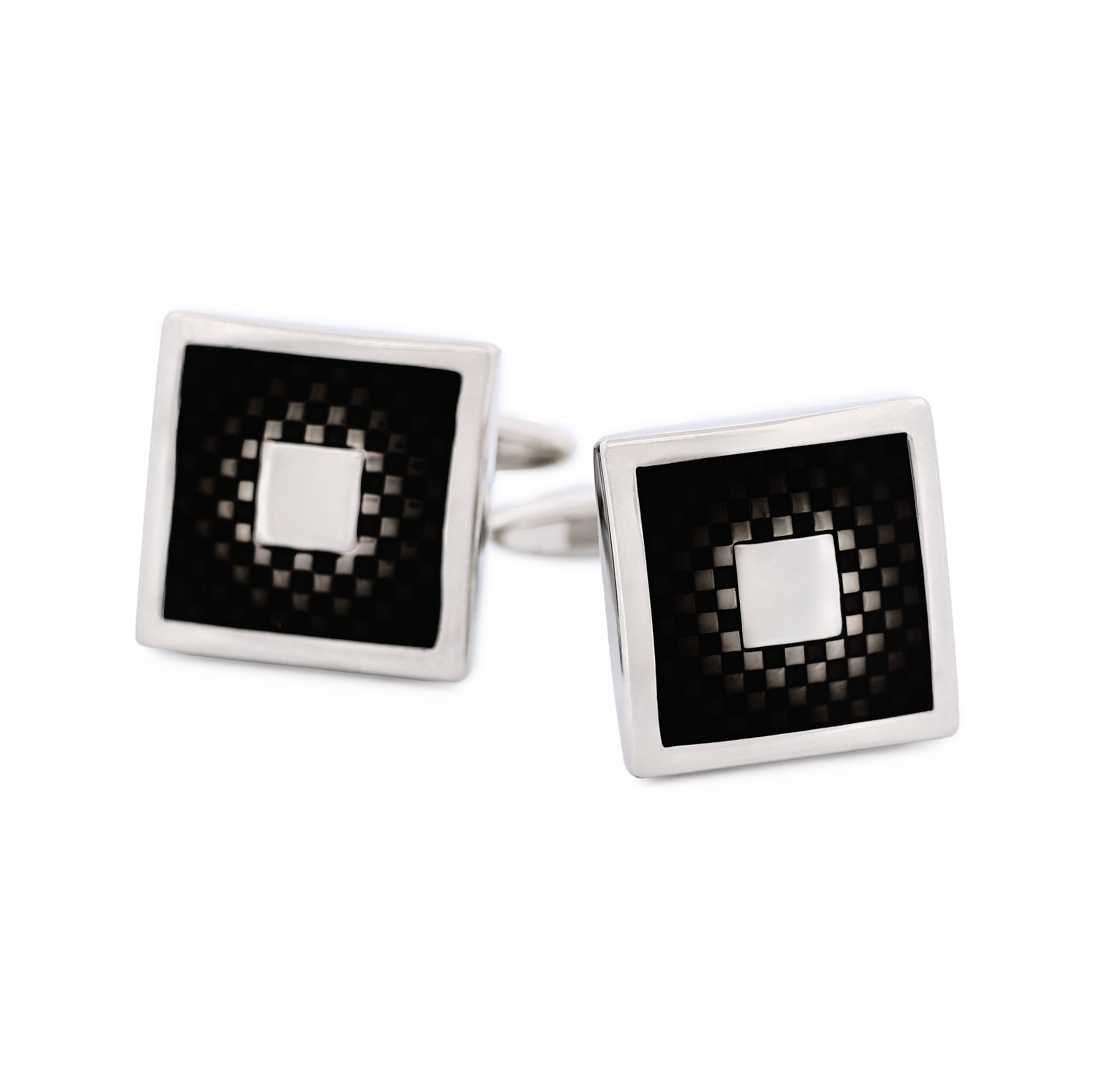 Rhodium Purple Enamel Cufflinks