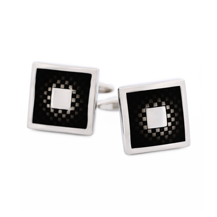 Rhodium Purple Enamel Cufflinks