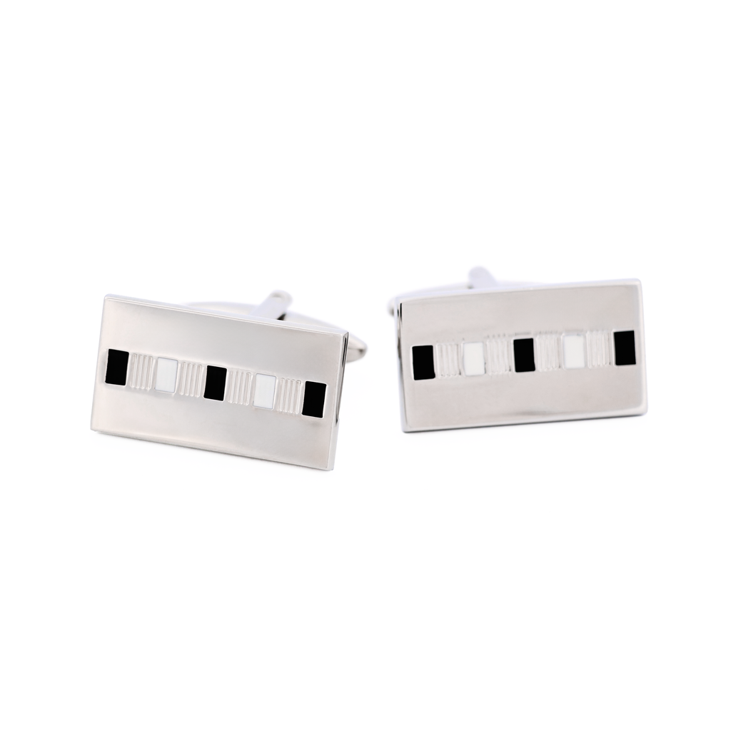 Black White Enamel Cufflinks