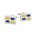 Gold/Blue enamel Cufflinks