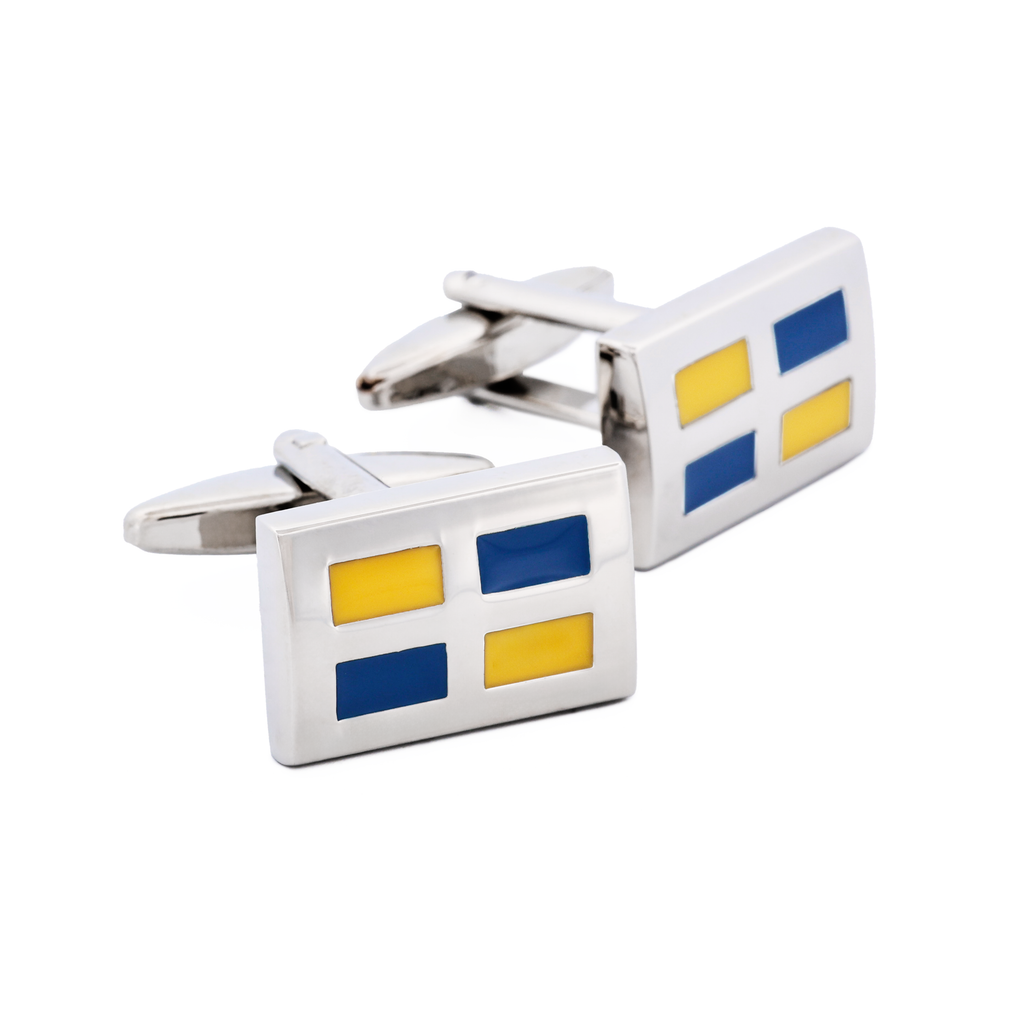 Gold/Blue enamel Cufflinks