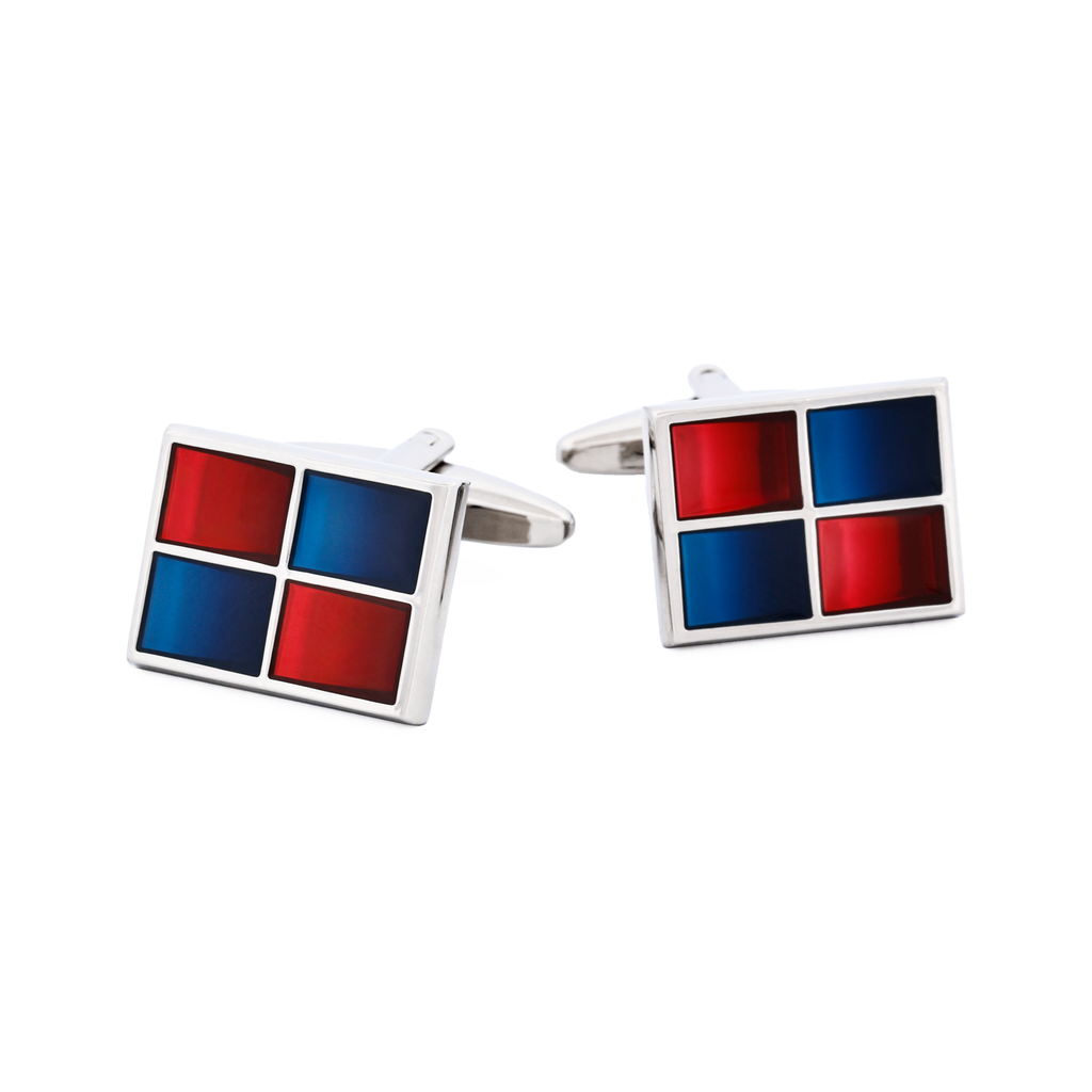 Navy/Red resin Cufflinks