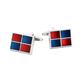 Navy/Red resin Cufflinks