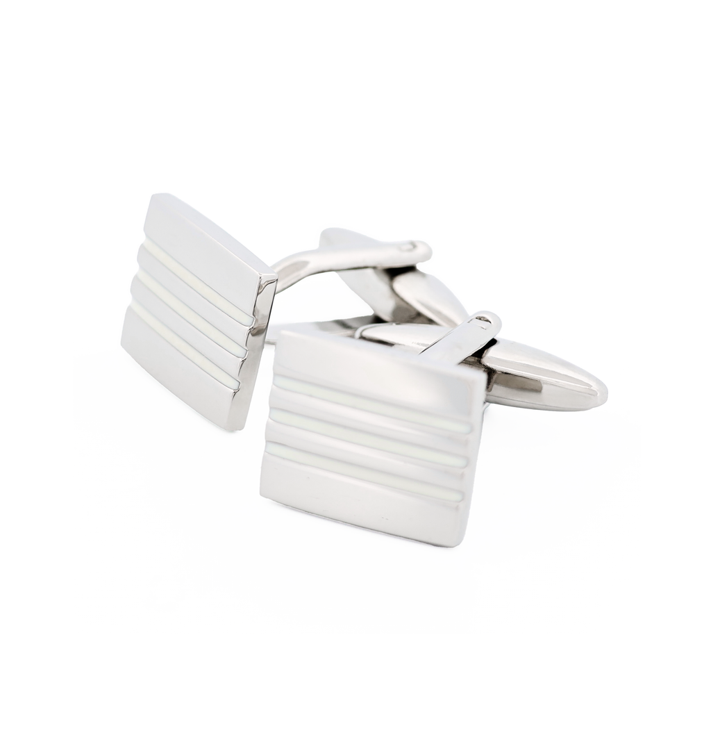 White Enamel Cufflinks