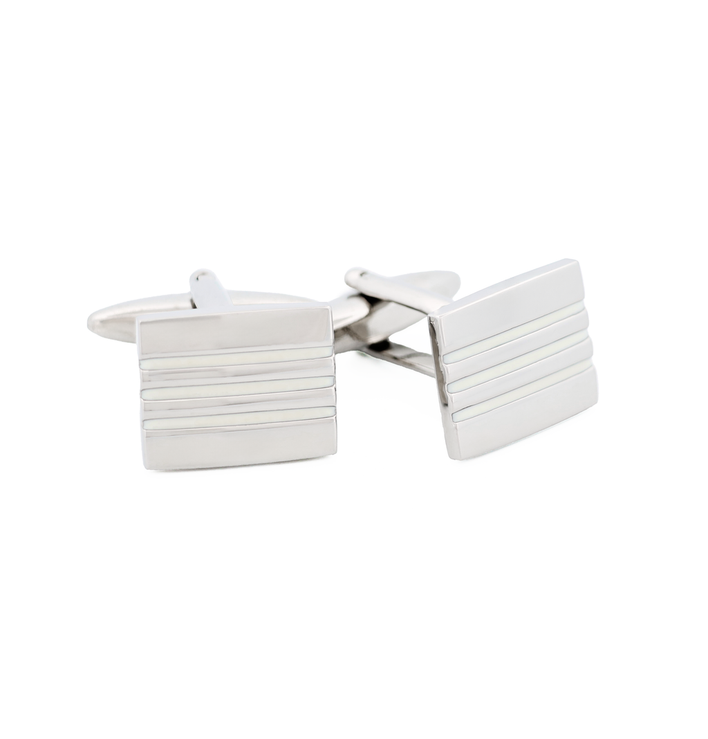 White Enamel Cufflinks