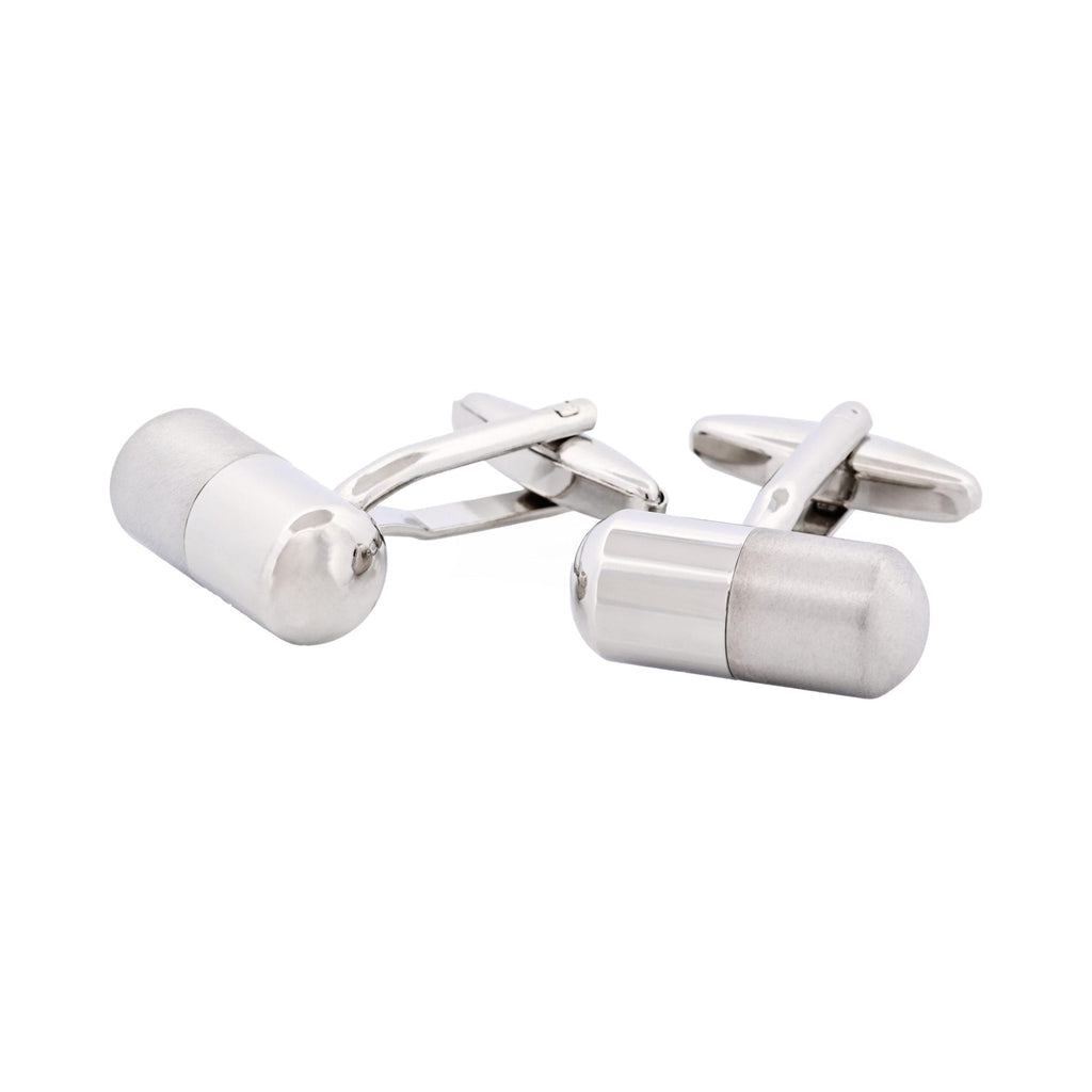 Rhodium & Brushed Rhodium Secret Stash Cufflinks