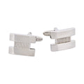Rhodium Plated with Patterned Centre Cufflinks