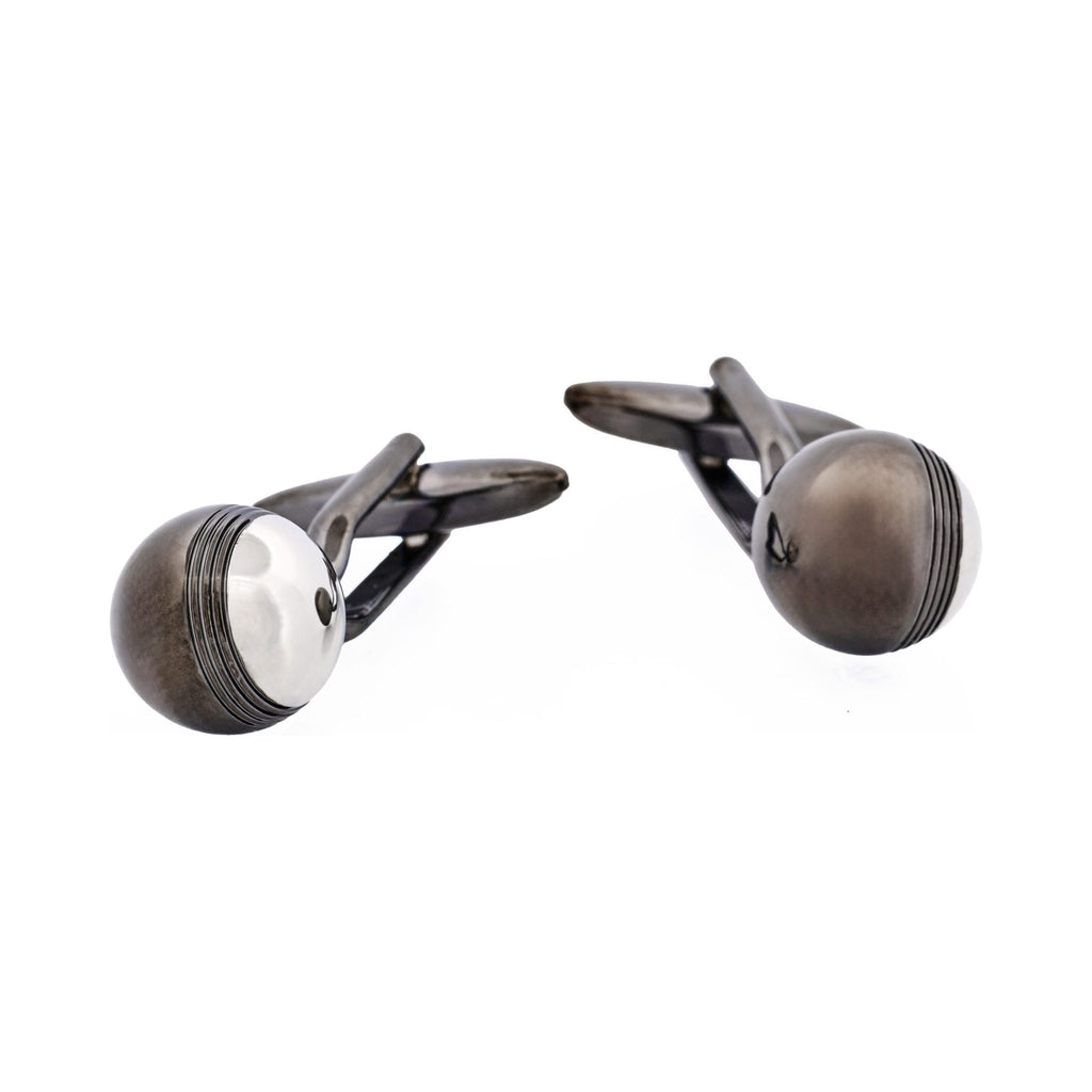 Rhodium & Gun Metal Ball Plated Cufflinks