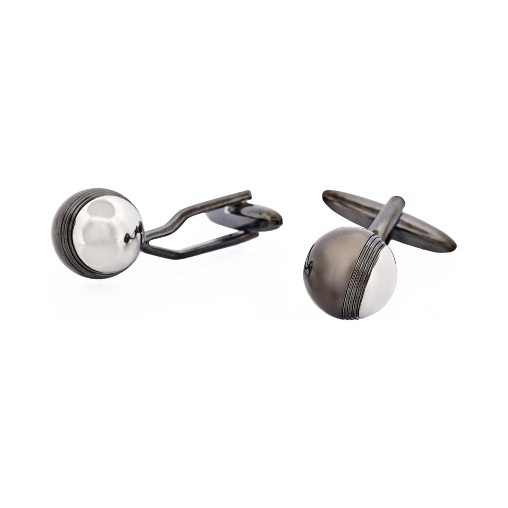 Rhodium & Gun Metal Ball Plated Cufflinks