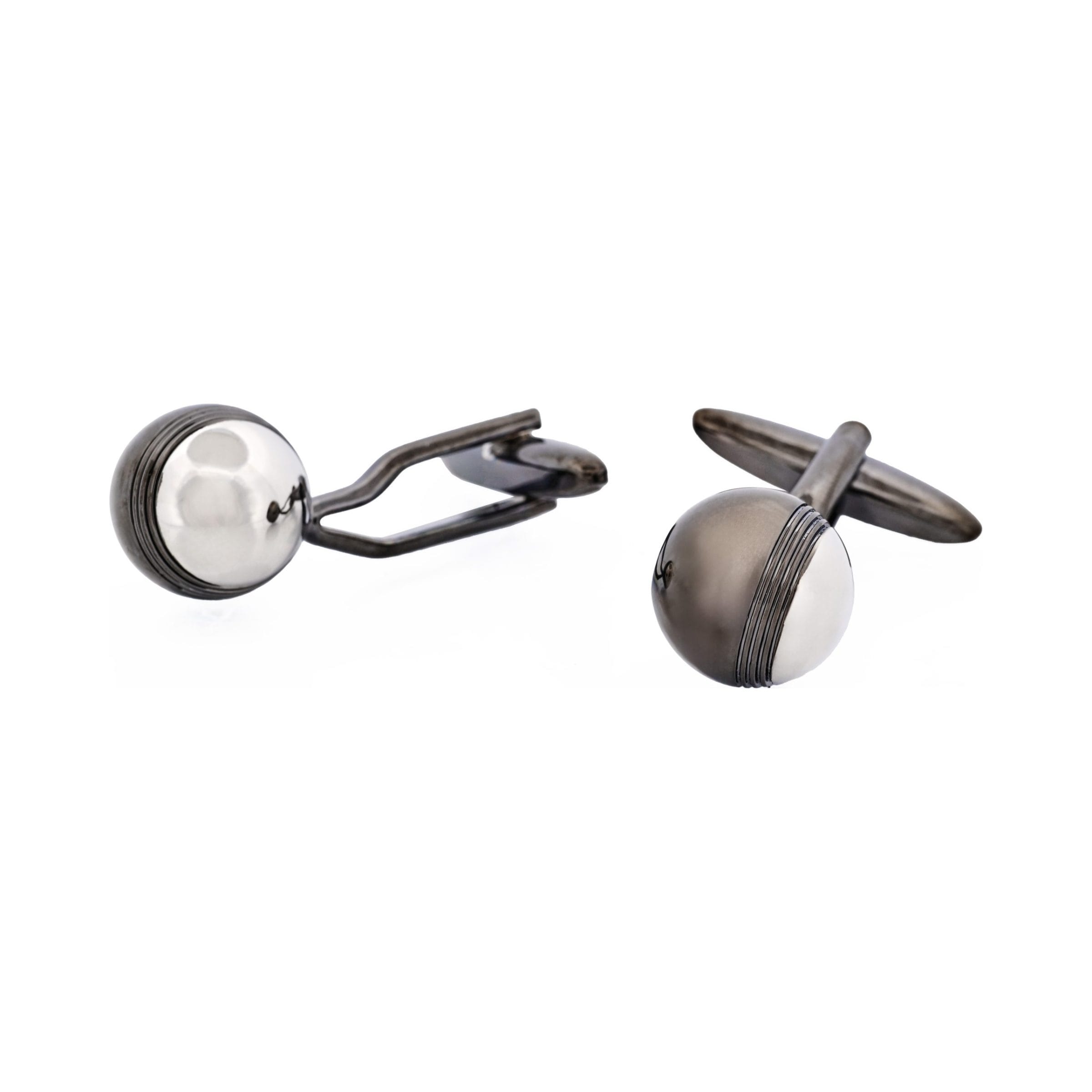 Rhodium & Gun Metal Ball Plated Cufflinks