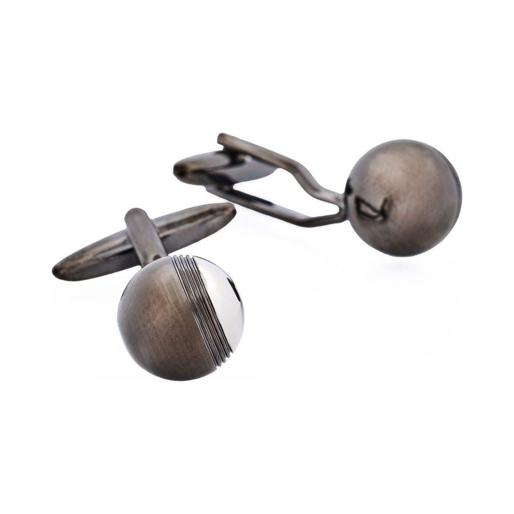 Rhodium & Gun Metal Ball Plated Cufflinks