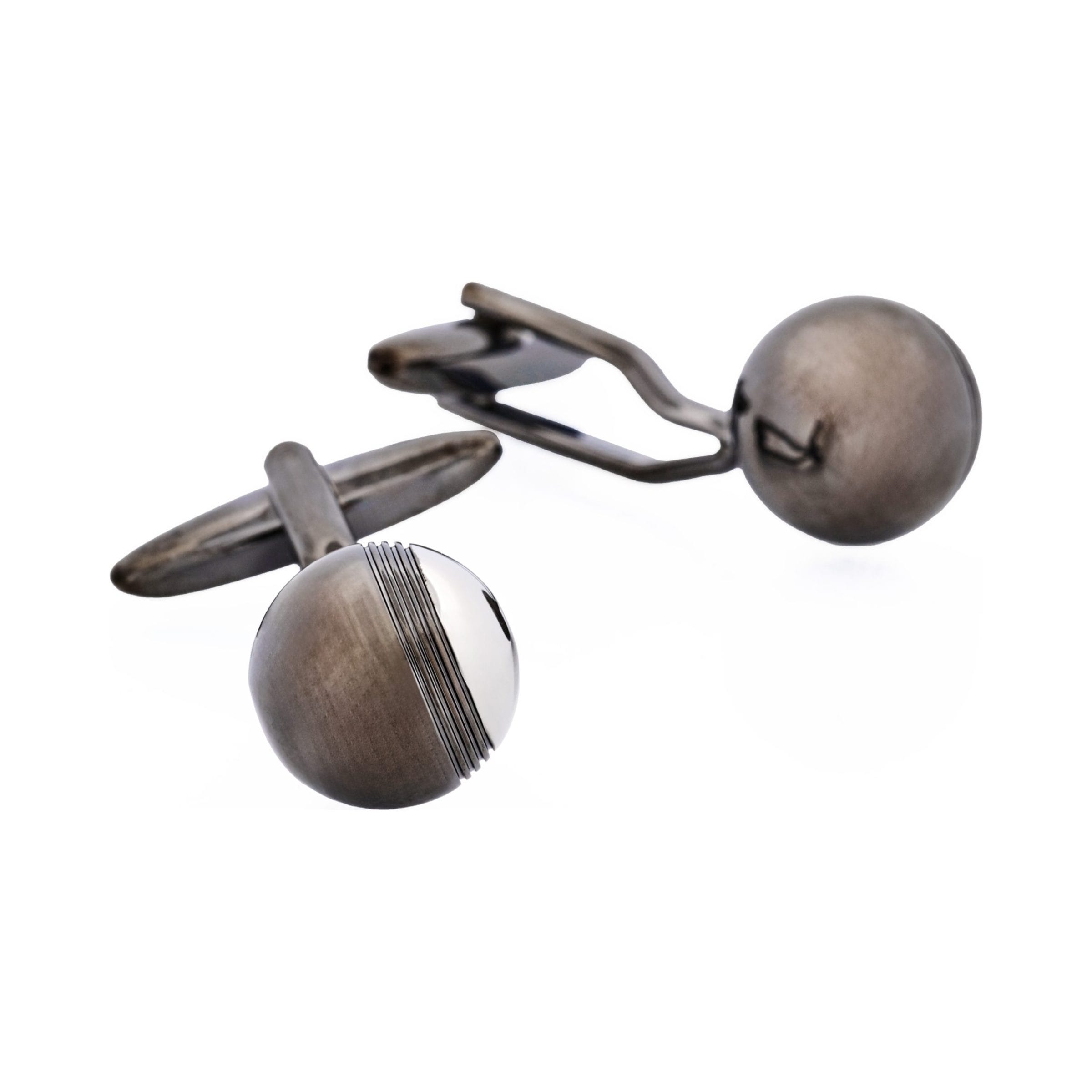 Rhodium & Gun Metal Ball Plated Cufflinks
