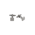Small Gun Metal Square Crystal Cufflinks