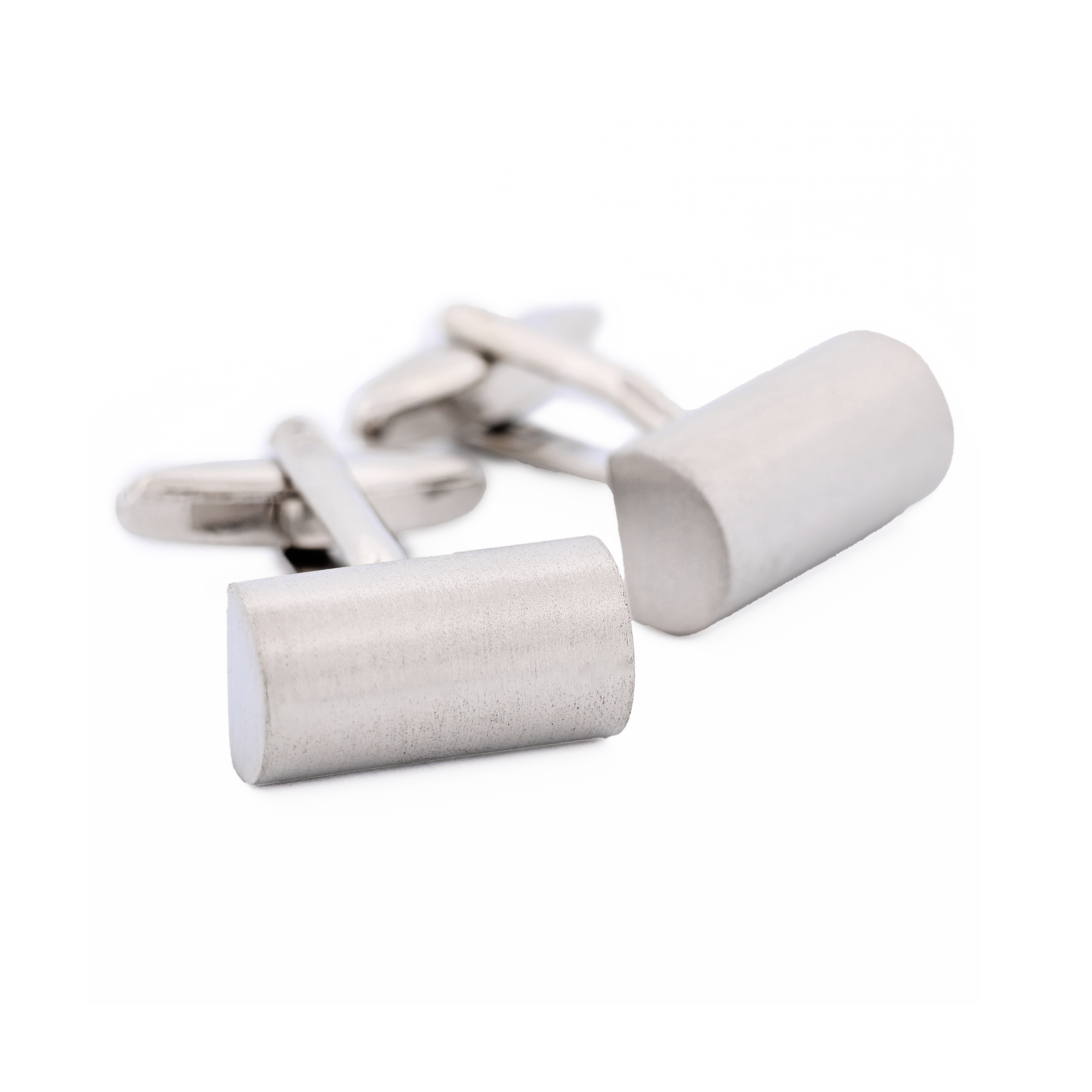Scratched Rhodium Cufflinks