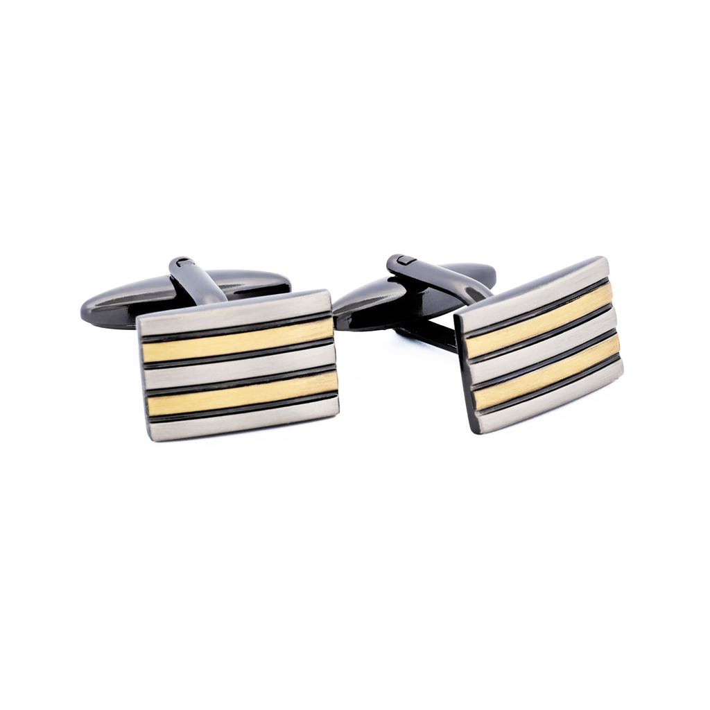 Burnish Silver Gold Cufflinks
