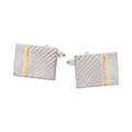 Brushed Rhodium & Brushed Gold Stripe Cufflinks