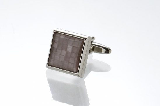 Lilac Crackled Cat's Eye Cufflinks