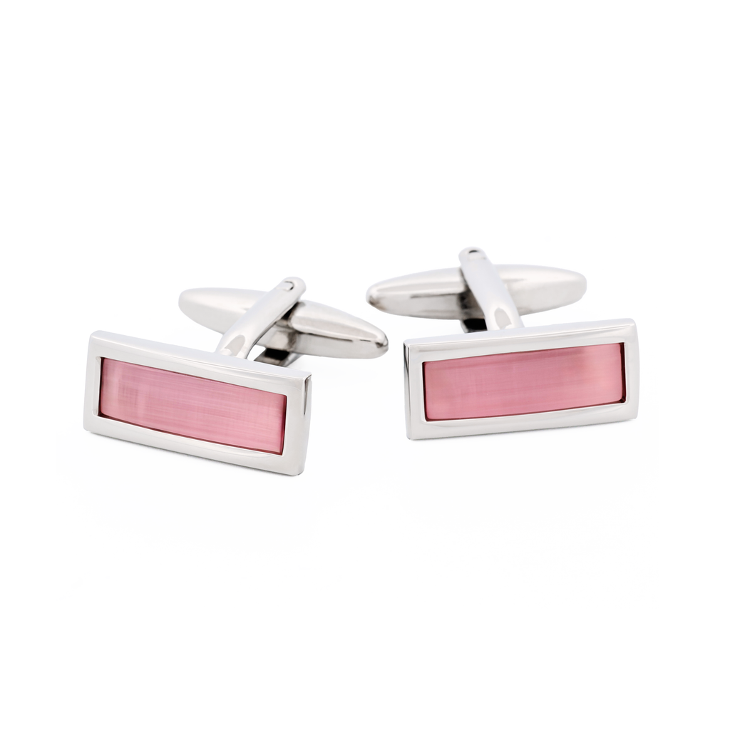 Pink Cat's Eye Cufflinks