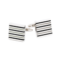 Black White Striped Cufflinks
