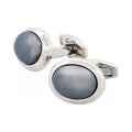 Rhodium & Hematite Oval Cufflinks