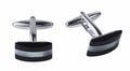 Rhodium Mother Of Pearl Onyx Cufflinks