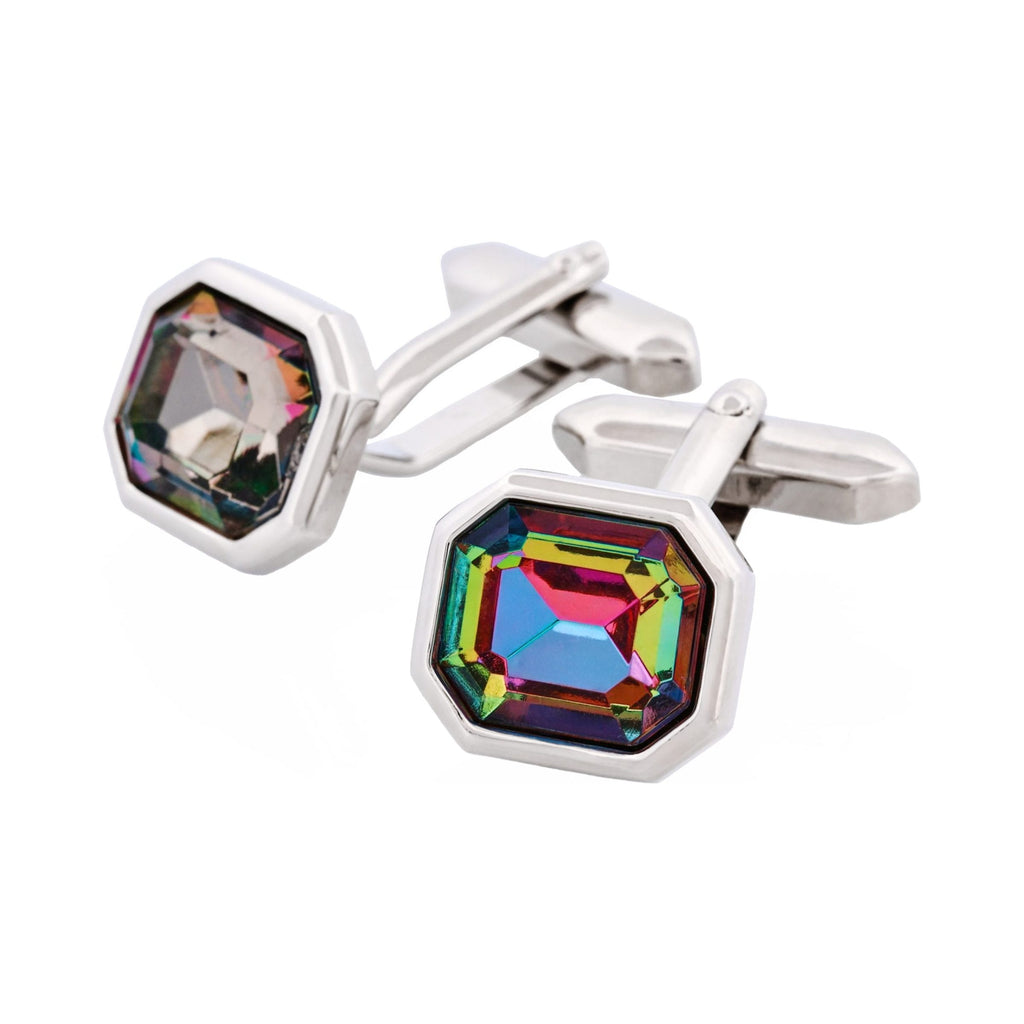 Multi Coloured Austrian Cut Crystal Cufflinks